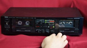 Yamaha double cassette deck KX W302 working, rewind speed test