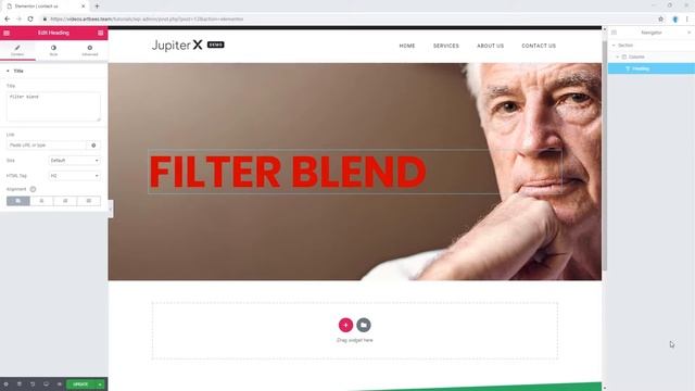 Adding a filter blend mode to your text in Jupiter X using Elementor смотреть онлайн