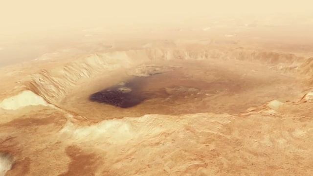 Mars. Flight Over Neukum Crater.