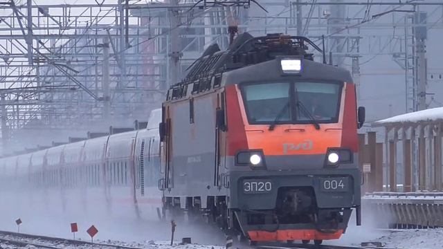 ЭП20 004 с поездом Стриж Нижний Новогород Москва смотреть онлайн