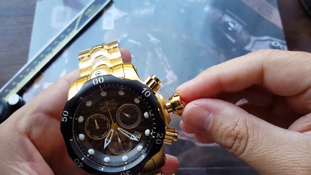 Relógio Invicta Venom Cronógrafo Plaque Ouro 23892 смотреть онлайн