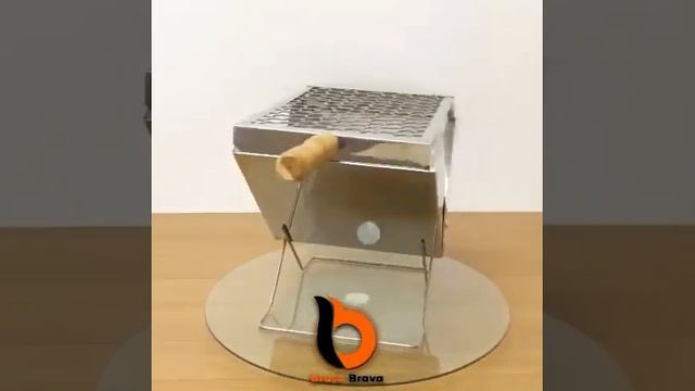 Churrasqueira Maleta Portátil Dobrável Camping Inox