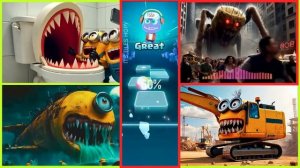 Туалет для миньонов в Скибиди 🚽 🆚 Спончбоб-паук 🕷️ 🆚 Подводная лодка миньонов 🚢 🆚 Токсид