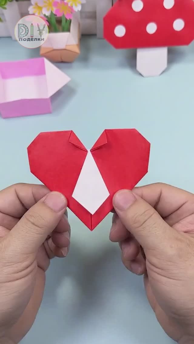 Сердечко с галстуком оригами из бумаги смотреть онлайн