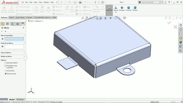 Solidworks Sheet metal-Vent Feature смотреть онлайн