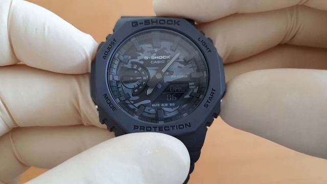 Casio G-Shock Carbon Core Casioak GA-2100 CA-8AER black/grey Camouflage смотреть онлайн