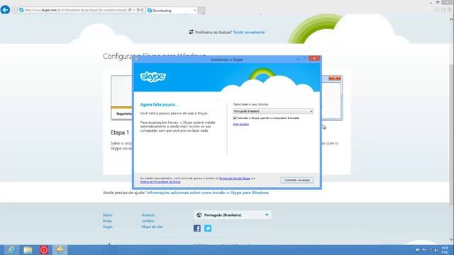 Windows 8 - Instalando o Skype modo área de trabalho смотреть онлайн