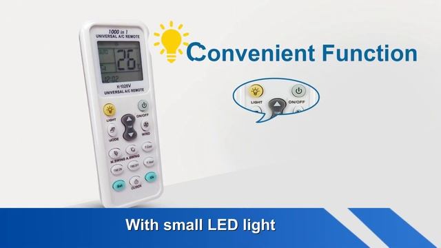 K-1028V Air Conditioner Remote Control Universal for All Brand. смотреть онлайн
