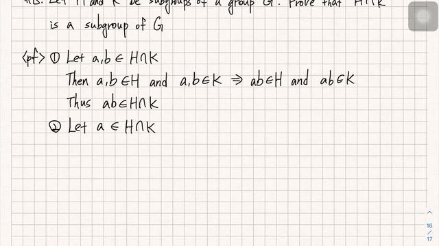 Let H and K be a subgroups of a group G. Prove that H∩K is a subgroup of G. смотреть онлайн