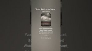 «Would Russians really want a war?» (Ed. Kolmanovsky; Y. Yevtushenko) WH40k long