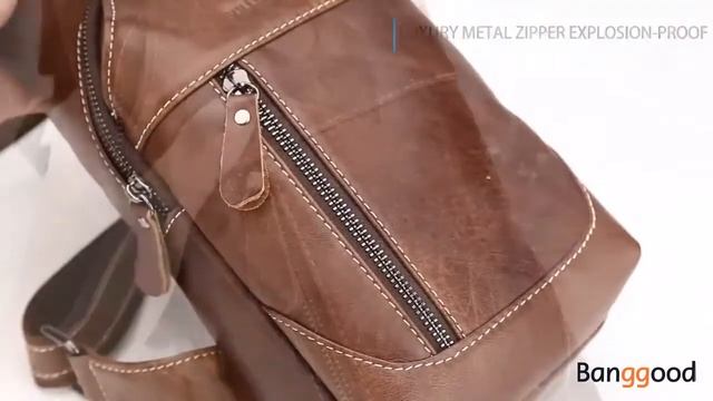 Bullcaptain Men Genuine Leather Business Casual Brown Black Chest Bag Shoulder Crossbody Bag смотреть онлайн