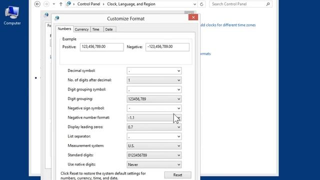 Windows 8.0 Professional - Change the Way the Computer Displays Numbers смотреть онлайн