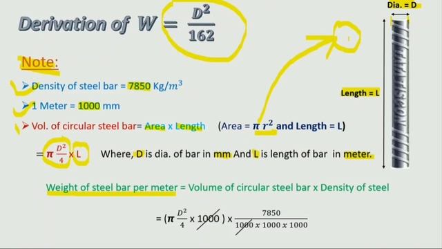 HOW TO CALCULATE WEIGHT OF STEEL BAR /D2/162 (in Hindi) смотреть онлайн