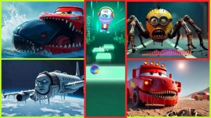 Маккуин Акула 🦈 🆚 Миньоны Паук 🕷️ 🆚 Thimas небо исполняемые ✈️🆚 Маккуин динозавр 🦖