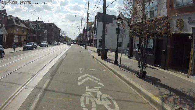 AKASO V50 Pro SE Action Cam - Day Bicycle Test across Little Italy, heading West, Toronto, Canada смотреть онлайн