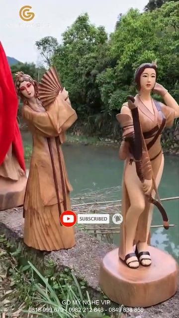 Nghệ Thuật Điêu Khắc Tượng Gỗ: Tượng Thiếu Nữ - Tượng Mẫu Tử | Gỗ Mỹ Nghệ Vip #shorts смотреть онлайн