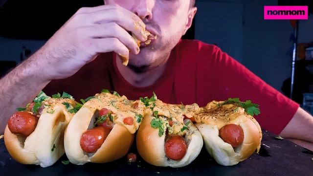 NACHO CHEESE HOT DOGS ! * asmr eating mukbang no talking * 나초 치즈 핫도그 먹방 맛방 смотреть онлайн