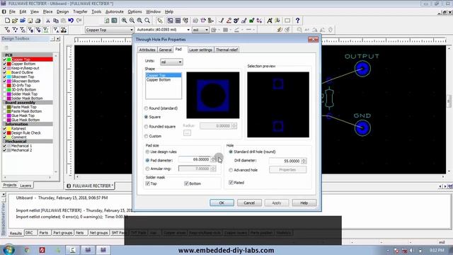 Multisim 12.0 - FULL WAVE RECTIFIER SIMULATION & PCB LAYOUT DESIGN смотреть онлайн