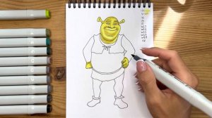 Как нарисовать Шрека карандашом и скетч маркерами | Рисунок для детей, поэтапно и легко