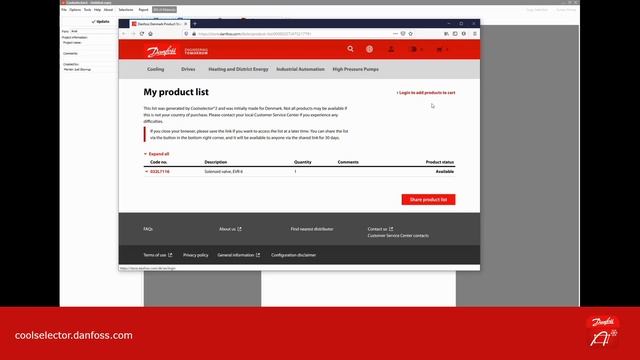 Coolselector®2: Danfoss Product Store Integration смотреть онлайн
