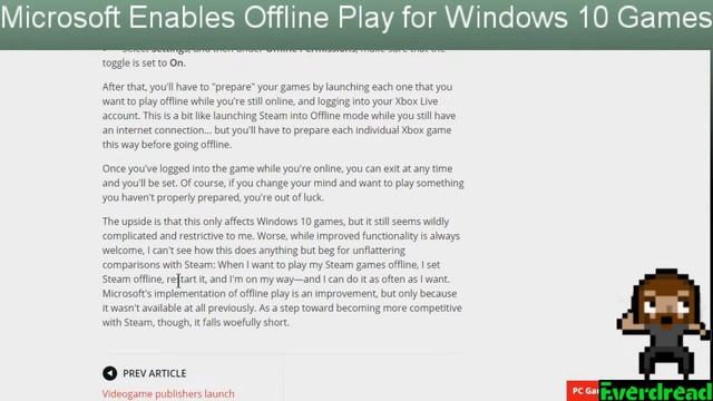 Microsoft Enables Offline Play for Windows 10 Games [Gaming News] смотреть онлайн