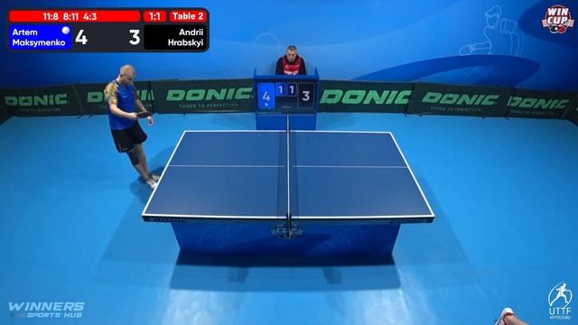 16:45 Artem Maksymenko 3 - 2  Andrii Hrabskyi West 4 WIN CUP 10.02.2023 | TABLE TENNIS WINCUP