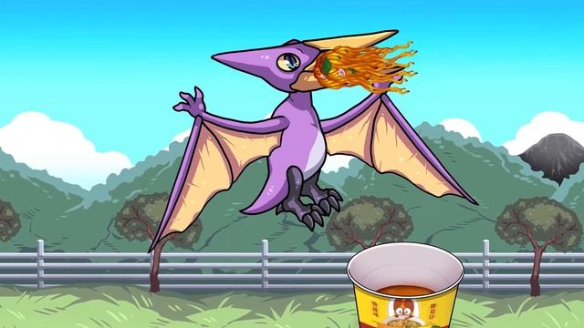 Jurassic World Dinosaur Mukbang Animation Pteranodon Ramyeon eating смотреть онлайн