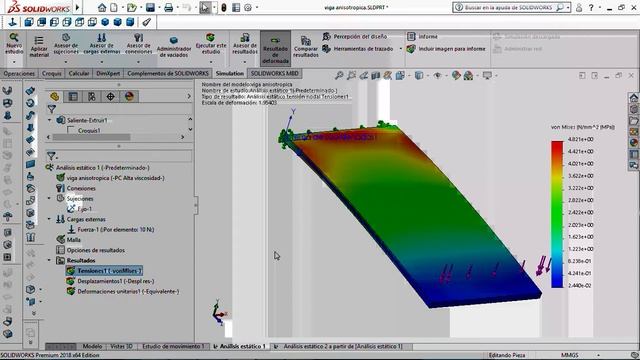 Creación y Simulación de materiales aniso trópicos en Solidwork, con Simulation. смотреть онлайн