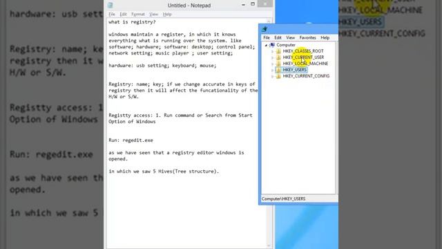 What is Registry and its hives in Windows 7 XP 360p смотреть онлайн