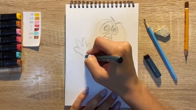 Как нарисовать страх карандашом и скетч маркерами | Рисунок для детей, поэтапно и легко смотреть онлайн