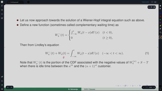 Lec 44: G/G/1 Queues: Lindley's Integral Equation смотреть онлайн