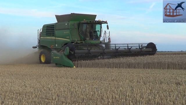 John Deere 2x T670i, W650i, WTS 9560i - żniwa 2023 w Spichlerz Jaskóły смотреть онлайн
