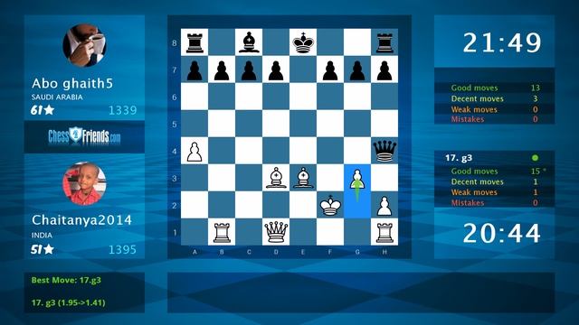 Chess Game Analysis: Chaitanya2014 - Abo ghaith5, 1-0 (By ChessFriends.com) смотреть онлайн