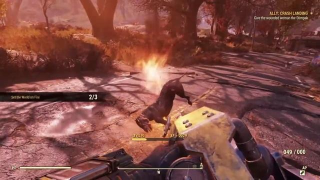 Fallout 76 - Flaming Chainsaw vs Scorchbeast смотреть онлайн