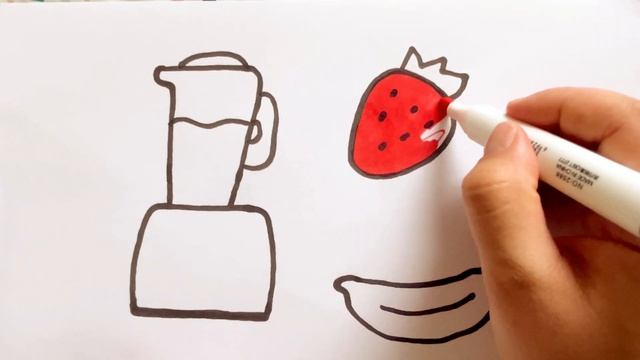 How to draw fresh Fruit Juice and Blender for kids смотреть онлайн