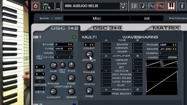 audjoo helix tutorial 03 unison (supersaw) смотреть онлайн