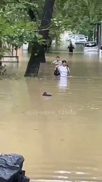 Горожане по пояс в воде: Владивосток затопило смотреть онлайн
