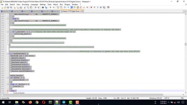 Arduino + P10 Panel + DS1307 | Digital Clock Using LED Matrix P10 with Arduino Uno and DS1307 RTC смотреть онлайн