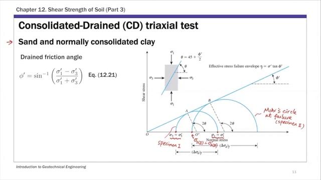 Chapter 12 Shear Strength of Soil - Lecture 4B Consolidated-Drained Triaxial Test смотреть онлайн