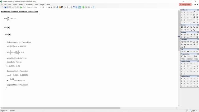 Common Built-in Function in Smath Solver смотреть онлайн