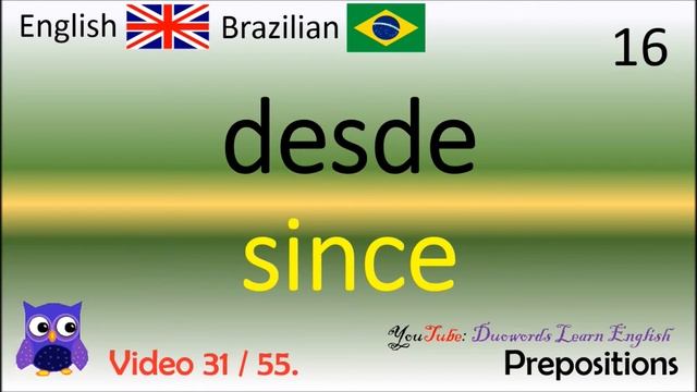 31 Prepositions (Preposições) Palavras Inglês brasileiros (Duolingo Portugal) смотреть онлайн