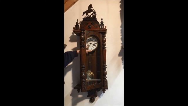 Antique German Junghans B08 wall clock from 1908 by Din973 (B86) смотреть онлайн
