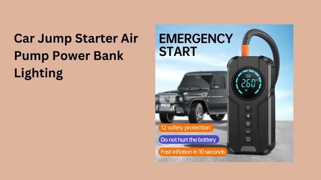 Car Jump Starter Air Pump Power Bank Lighting Portable Air Compressor смотреть онлайн