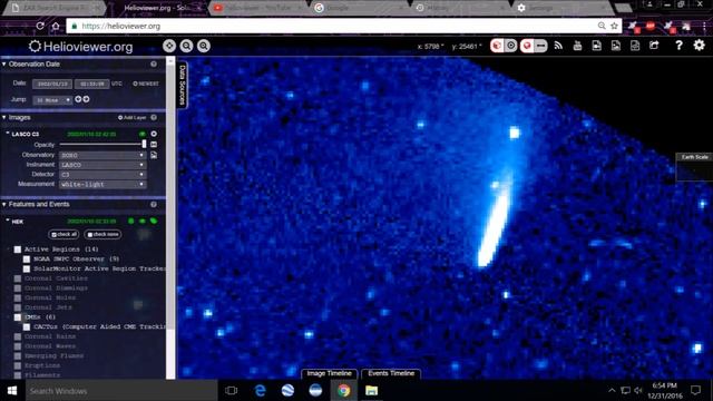 Comet 96P passing in front of Soho Satellite. смотреть онлайн