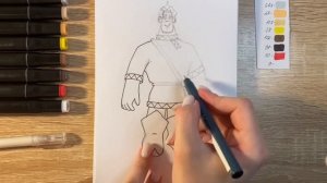 Как нарисовать Алёшу Поповича карандашом и скетч маркерами | Рисунок для детей, поэтапно и легко