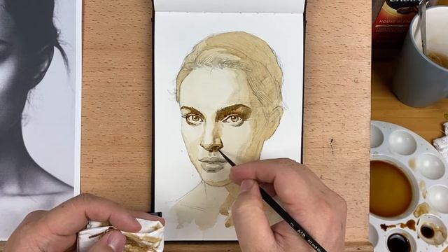 A coffee scented painting #20, Natalie Portman fan art смотреть онлайн