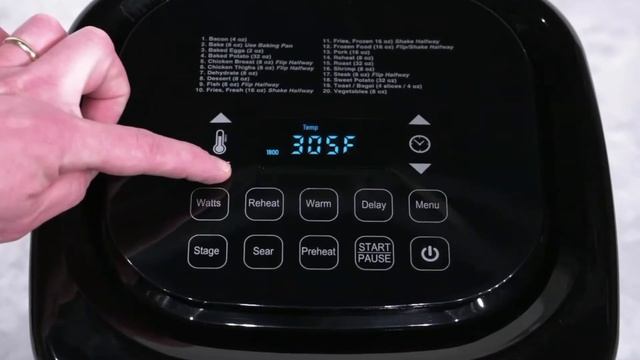 How To Set The Power, Temperature & Time - NuWave 7.25QT Brio Model #37061 смотреть онлайн