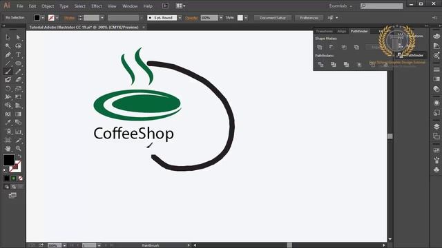 Professional Logo Design - Adobe Illustrator Tutorial - How To Make coffee Logo Design Style смотреть онлайн