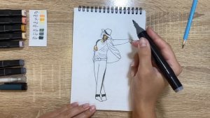 Как нарисовать Майкла Джексона карандашом и скетч маркерами | Рисунок для детей, поэтапно и легко