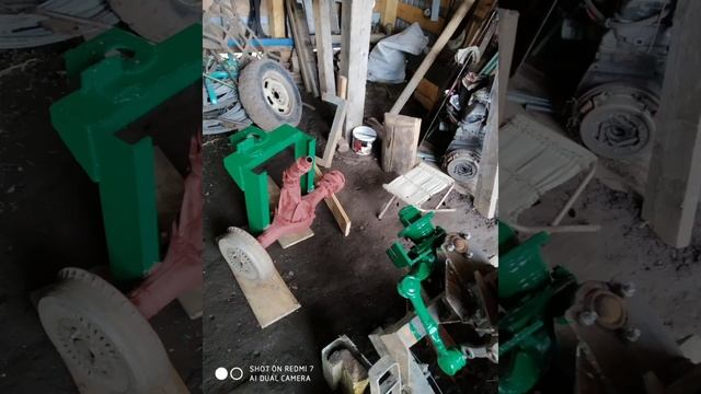 Минитрактор без токарных работ. Первое испытания и покраска.